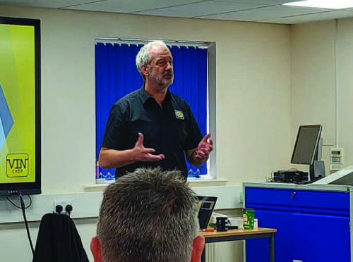 Vince Wise conducts a VIN CHIP™ course on identifying stolen vehicles